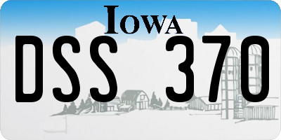 IA license plate DSS370