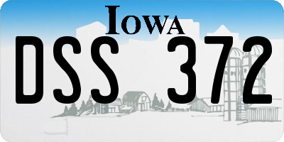 IA license plate DSS372