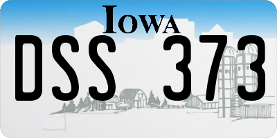 IA license plate DSS373