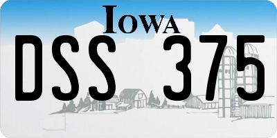 IA license plate DSS375