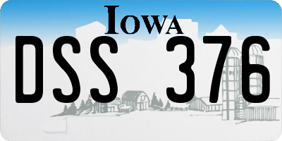 IA license plate DSS376