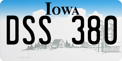 IA license plate DSS380