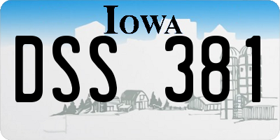 IA license plate DSS381