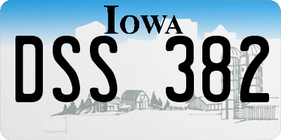 IA license plate DSS382