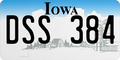 IA license plate DSS384