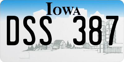 IA license plate DSS387