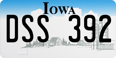 IA license plate DSS392