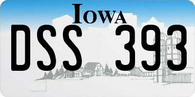 IA license plate DSS393