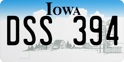 IA license plate DSS394