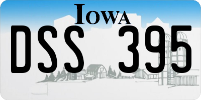 IA license plate DSS395