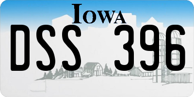 IA license plate DSS396