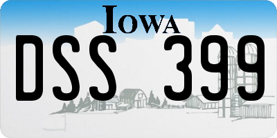 IA license plate DSS399