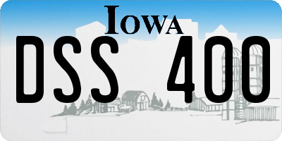 IA license plate DSS400