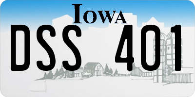 IA license plate DSS401