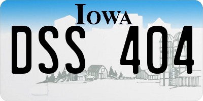 IA license plate DSS404