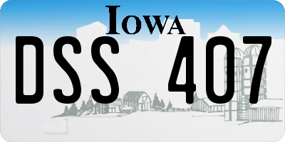 IA license plate DSS407