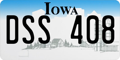 IA license plate DSS408
