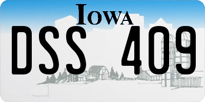 IA license plate DSS409