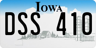 IA license plate DSS410