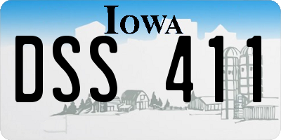 IA license plate DSS411