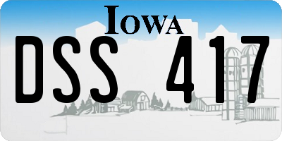 IA license plate DSS417