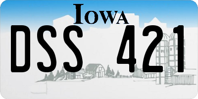 IA license plate DSS421