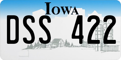 IA license plate DSS422