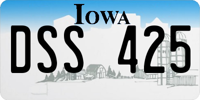 IA license plate DSS425