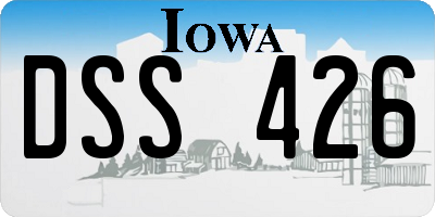 IA license plate DSS426