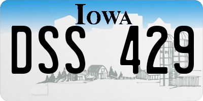 IA license plate DSS429