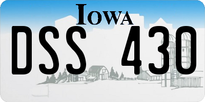 IA license plate DSS430