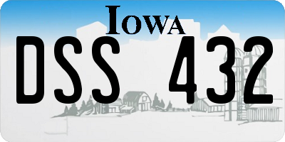 IA license plate DSS432