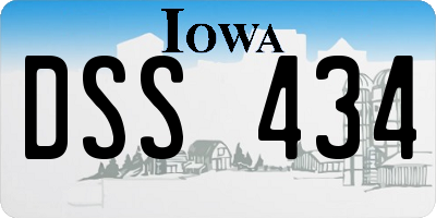 IA license plate DSS434
