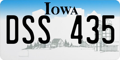 IA license plate DSS435