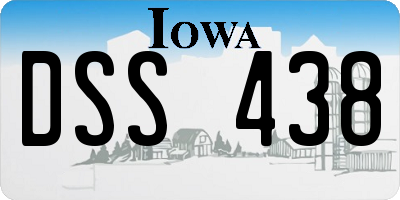 IA license plate DSS438