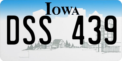 IA license plate DSS439
