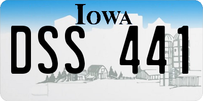 IA license plate DSS441