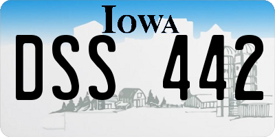 IA license plate DSS442