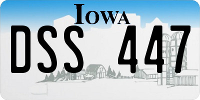 IA license plate DSS447