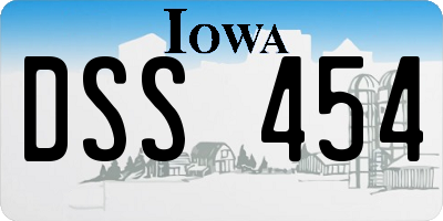 IA license plate DSS454