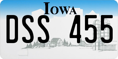 IA license plate DSS455