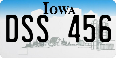 IA license plate DSS456