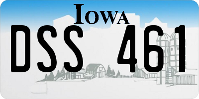 IA license plate DSS461