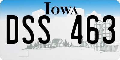 IA license plate DSS463