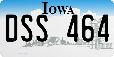 IA license plate DSS464