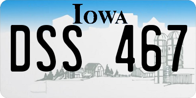 IA license plate DSS467