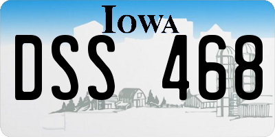 IA license plate DSS468