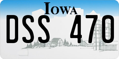 IA license plate DSS470