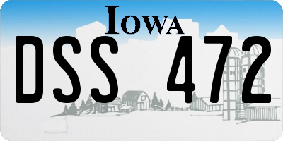 IA license plate DSS472