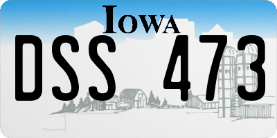 IA license plate DSS473